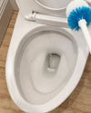 A sparkling clean toilet bowl and toilet brush